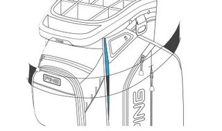 Ping Traverse 244 Cartbag, schwarz/rot