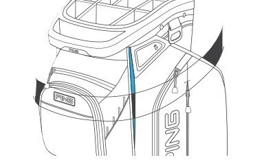 Ping Traverse 244 Cartbag, schwarz/rot