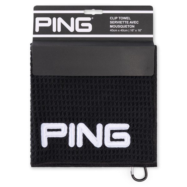 Ping Clip GolfHandtuch, schwarz