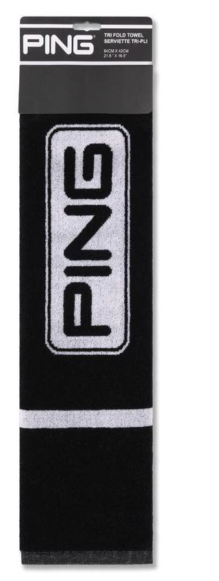 Ping Trifold GolfHandtuch, schwarz/weiss