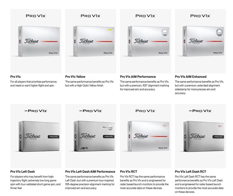 Titleist Pro V1x Left Dash AIM Enhanced Golfbälle