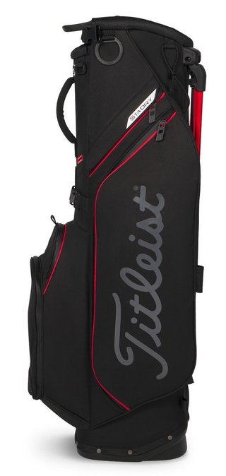 Titleist Players S4 StaDry Stand Bag, Black/Red/Graphite