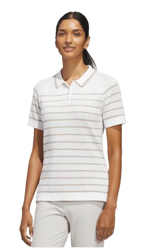 Adidas Ultimate365+ Stripe Knit Damen Poloshirt, weiss