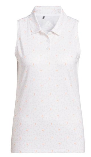 Adidas Ultimate365 All Over Print Sleeveless Damen Poloshirt, weiss