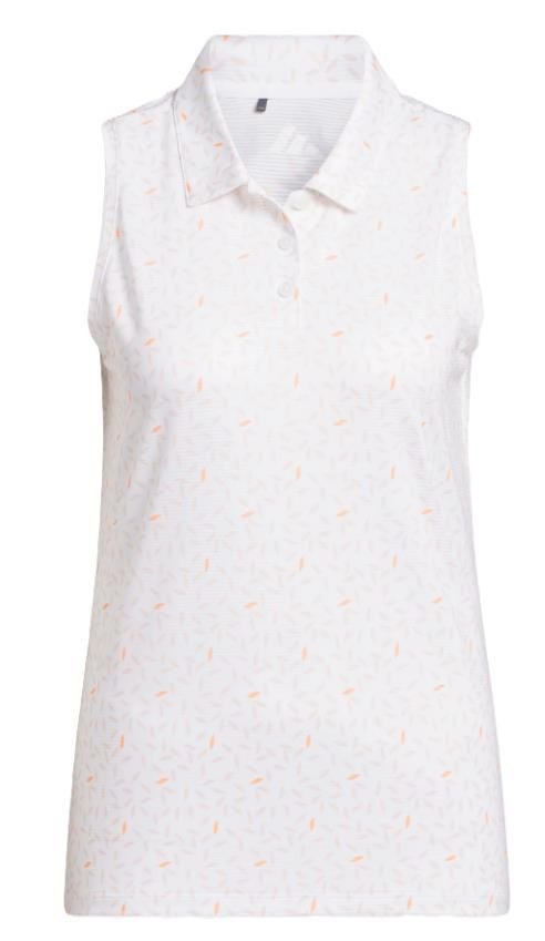 Adidas Ultimate365 All Over Print Sleeveless Damen Poloshirt, weiss