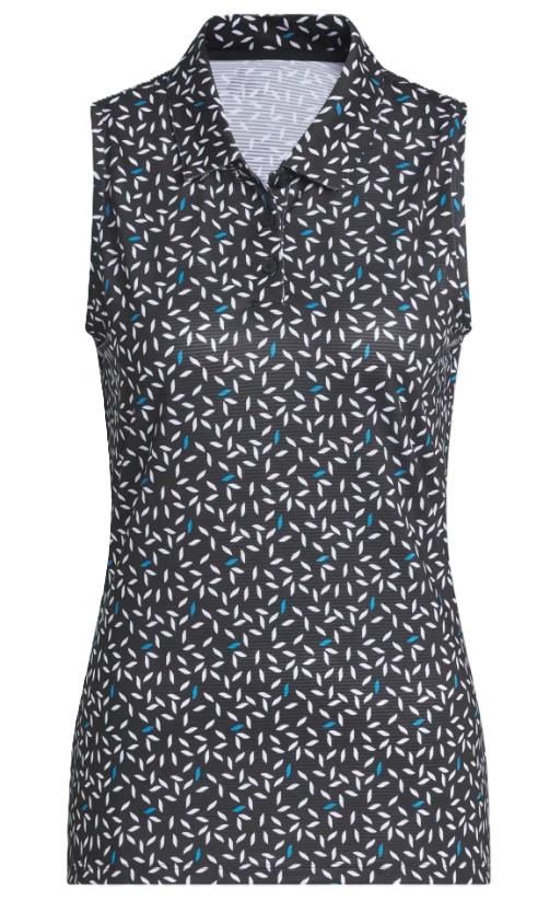 Adidas Ultimate365 All Over Print Sleeveless Damen Poloshirt, schwarz
