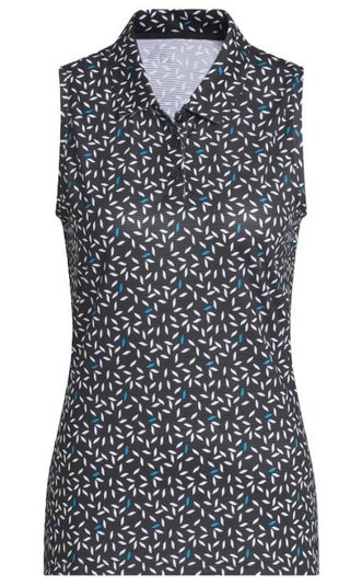Adidas Ultimate365 All Over Print Sleeveless Damen Poloshirt, schwarz