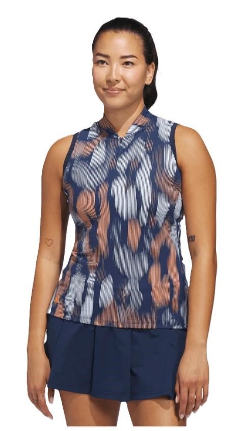 Adidas Ultimate365 Ottoman Printed Damen Poloshirt, dunkelblau