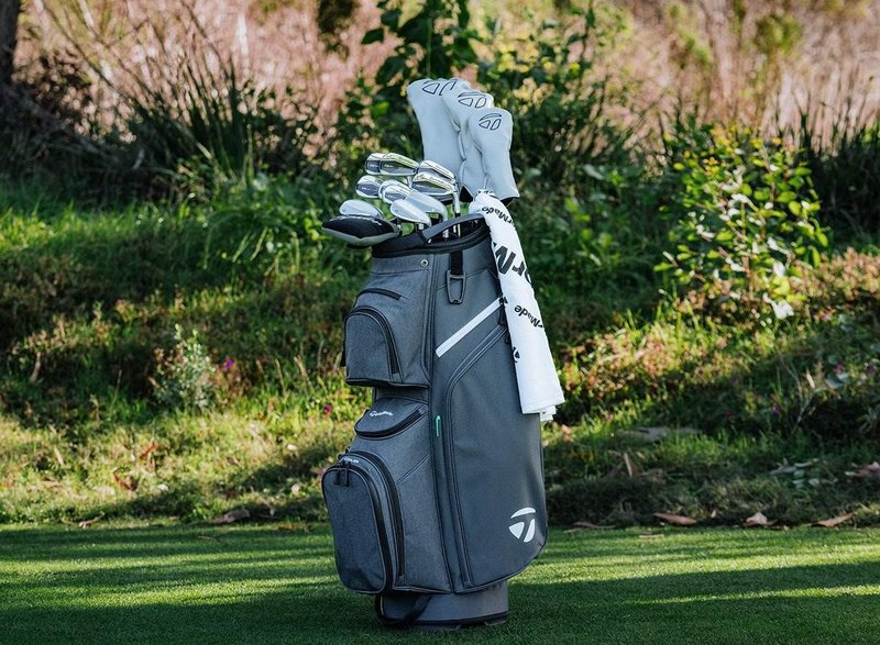 TaylorMade Cart Lite Cartbag, schwarz/grau neon rosa
