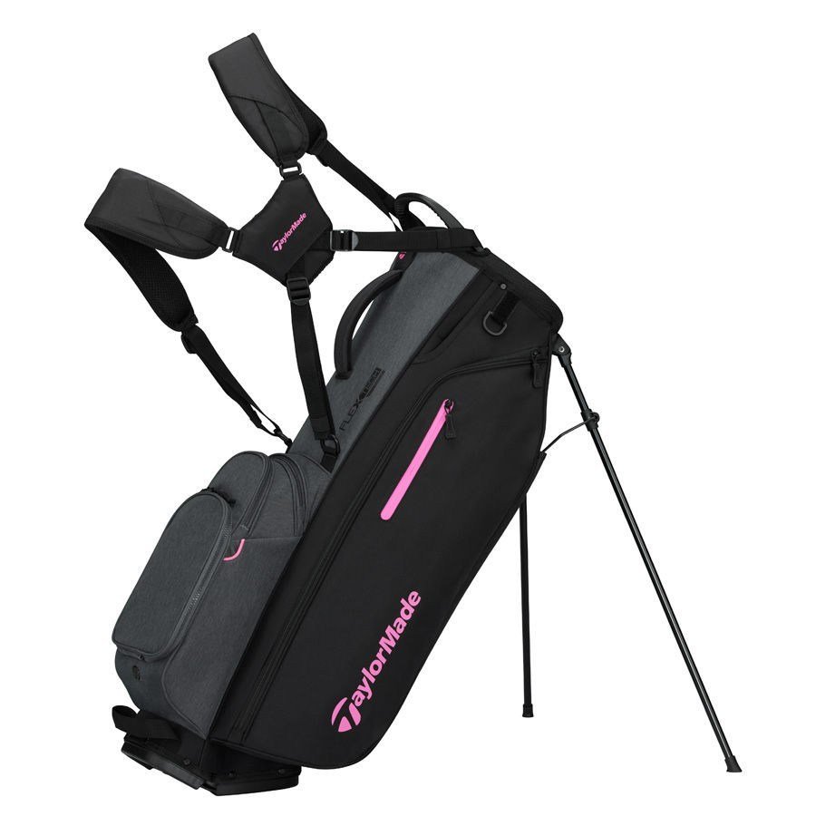 TaylorMade Flextech Crossover Standbag, schwarz/grau/neonrosa