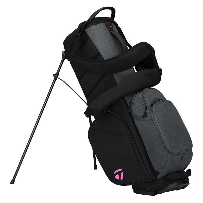 TaylorMade Flextech Crossover Standbag, schwarz/grau/neonrosa