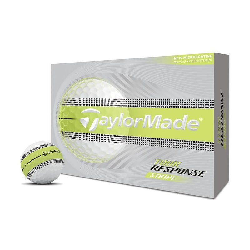 JuCad TaylorMade Tour Response Stripe Golfbälle 2026 (12 Stück), Neon Gelb
