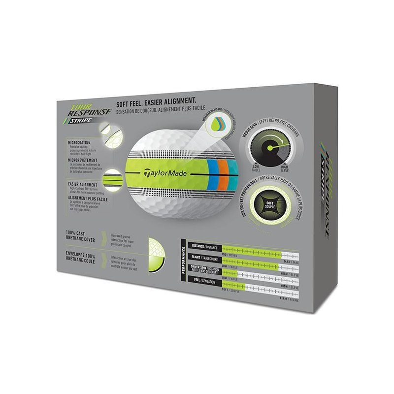 TaylorMade Tour Response Stripe Neon Multi Golfbälle
