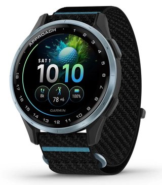 Garmin Approach J1 Kinder-Golf-Smartwatch,schwarz/azurblau aluminium
