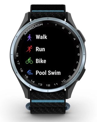 Garmin Approach J1 Kinder-Golf-Smartwatch,schwarz/azurblau aluminium