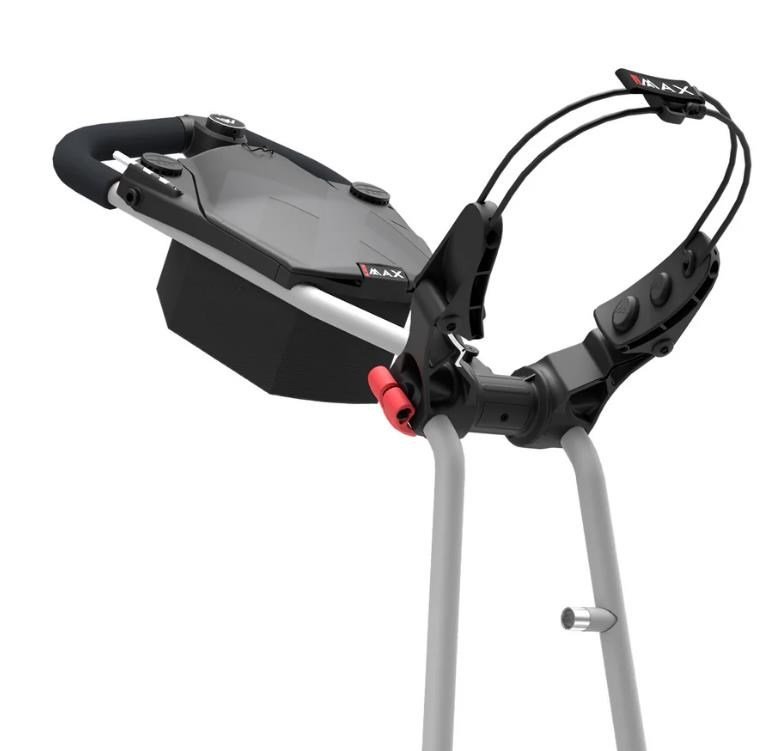 Big Max e-TI Elektrotrolley + Akku und Ladegerät, grau + Batterie, Ladegerät, 27+ Batterien