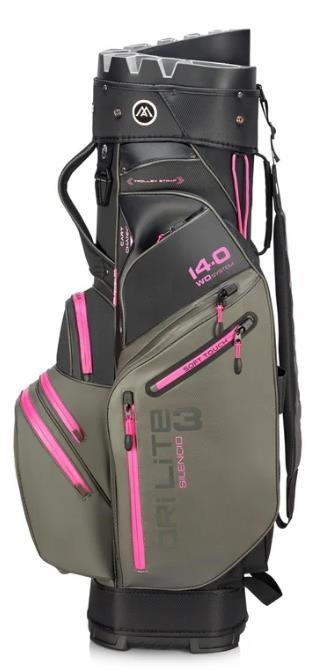 Big Max Dri Lite Silencio 3 Cartbag, charcoal/black/fuchsia