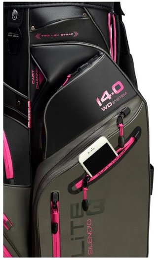 Big Max Dri Lite Silencio 3 Cartbag, charcoal/black/fuchsia
