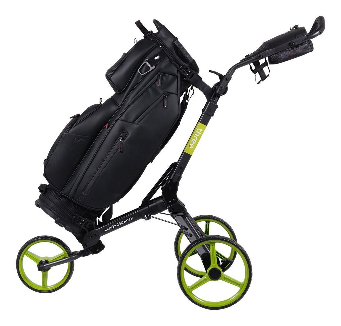 Wishbone Cube Three Golftrolley, schwarz/Limetten