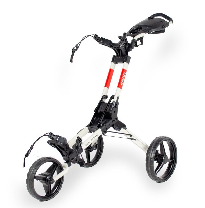 Wishbone Cube Three Golftrolley, weiss/rot