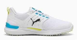 Puma Ignite Elevate 2 Herren Golfschuhe, white/speed blue/apple spritz
