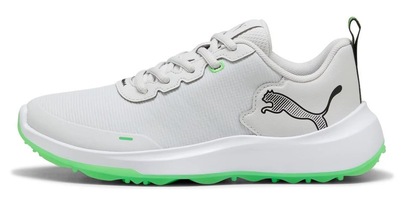 Puma Gruve Sport Junior Junior Golfschuhe, white/fluro green pes