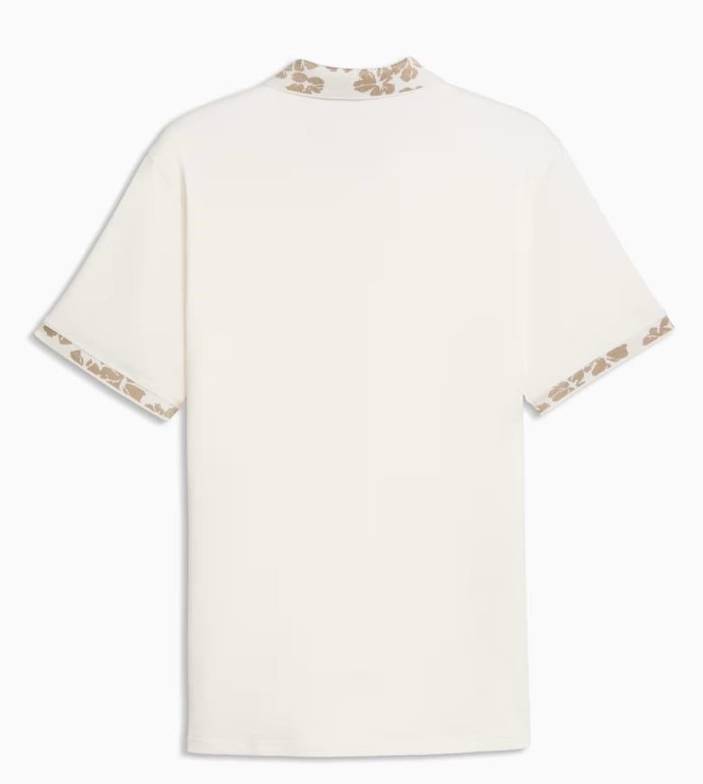 Puma Modalon Floral Rib Herren Poloshirt, warm white/ice coffee