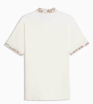 Puma Modalon Floral Rib Herren Poloshirt, warm white/ice coffee