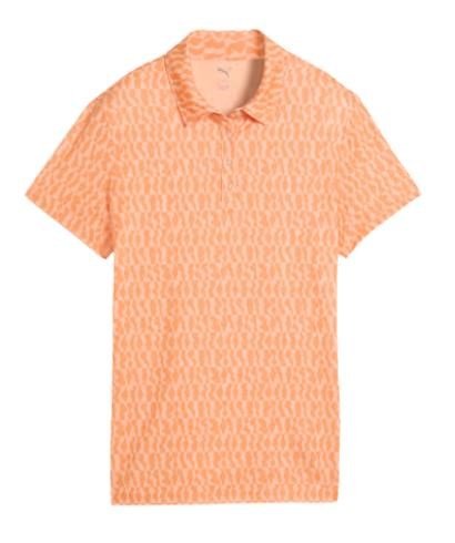 Puma Cloudspun Wavey Damen Poloshirt, melon glow