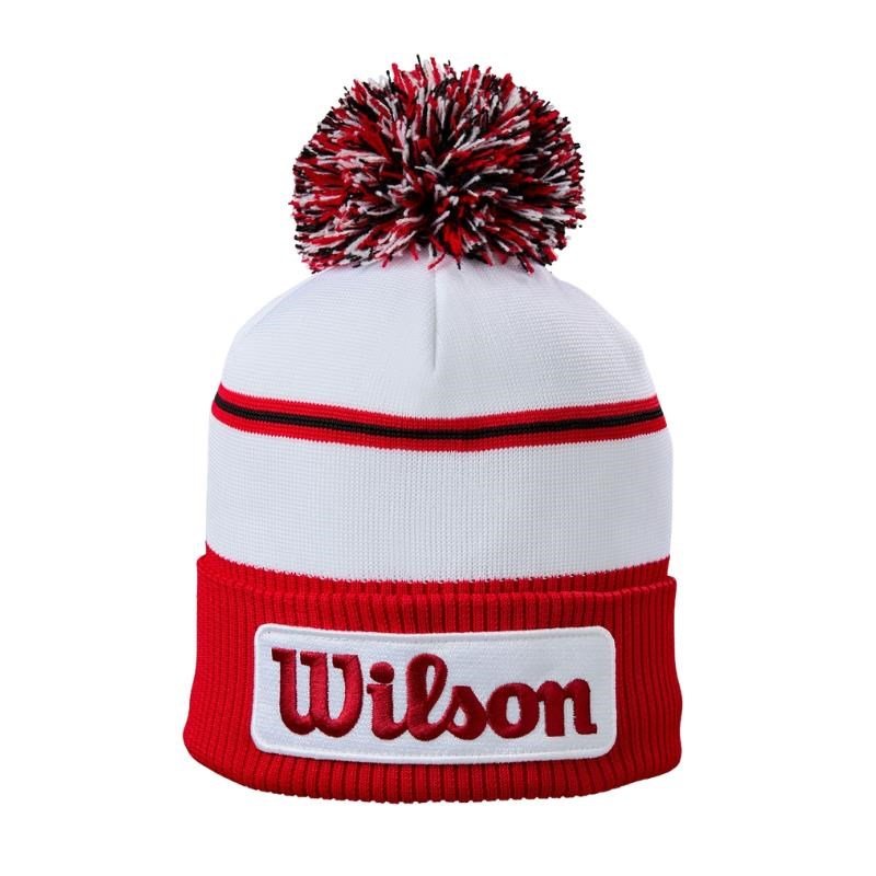 Wilson Tour Winter Beanie Wintermütze, Weiß/Rot