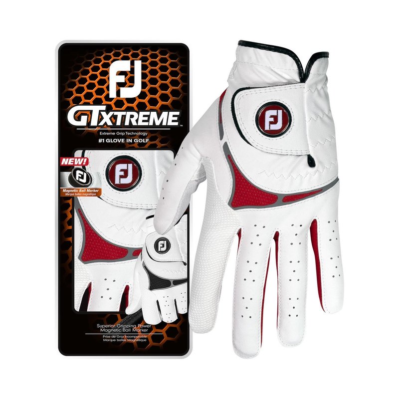 FootJoy GTxtreme Herren Golfhandschuh, weiss/rot