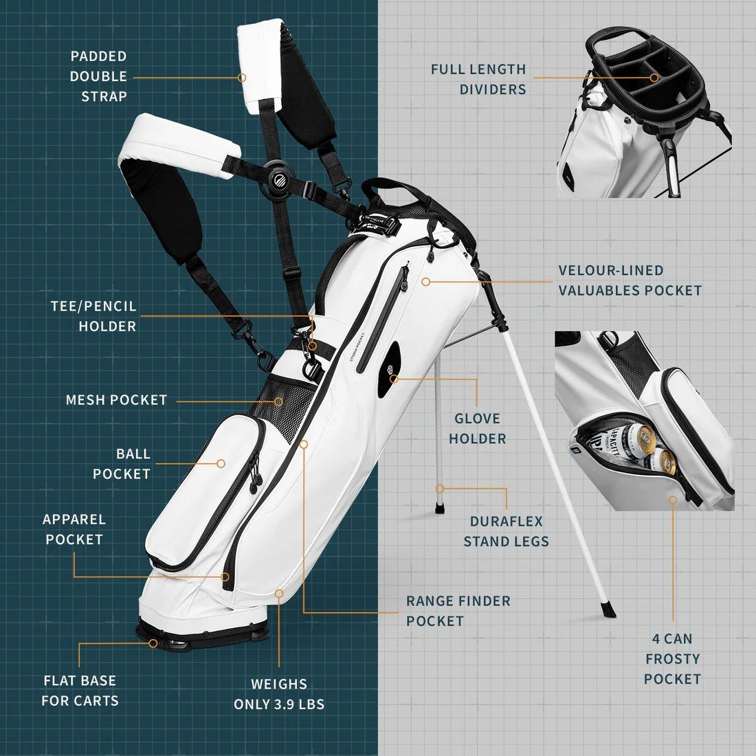 Sunday Golf El Camino S-Class Pencilbag, weiss