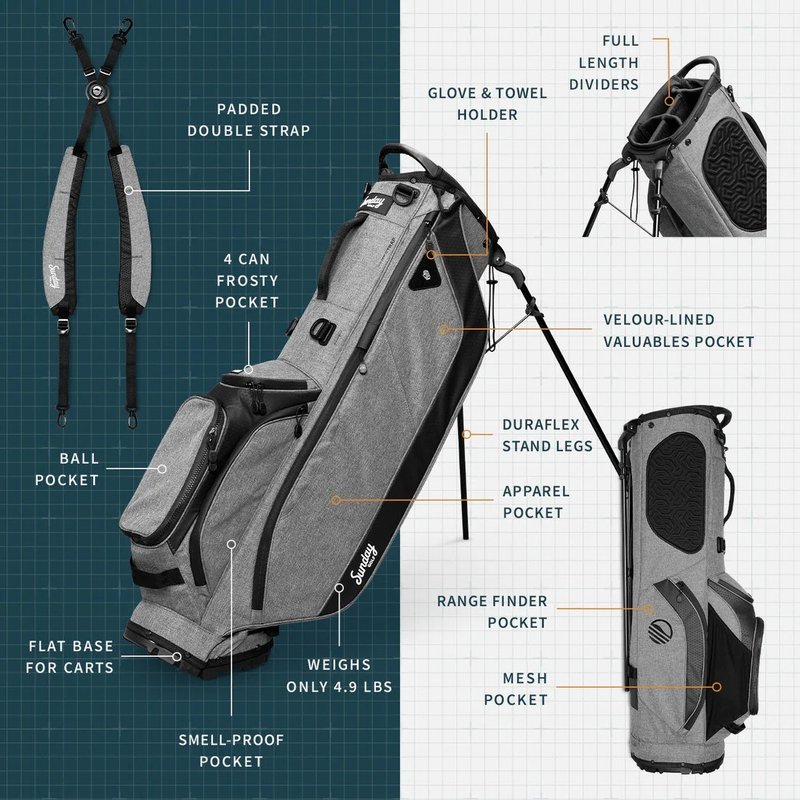 Sunday Golf Ryder Standbag, grau