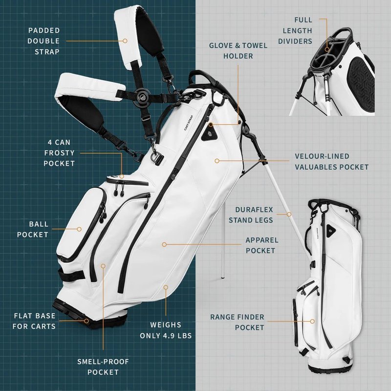 Sunday Golf Ryder S-Class Standbag, weiss