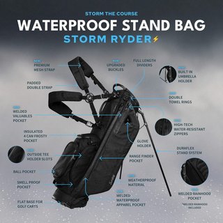 Sunday Golf Storm Ryder Standbag, schwarz