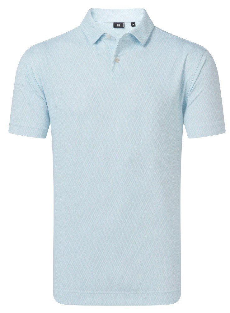 FootJoy Modernist Geo Pique Herren Poloshirt, white/ice blue