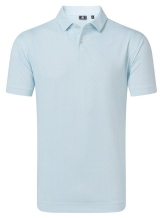 FootJoy Modernist Geo Pique Herren Poloshirt, white/ice blue