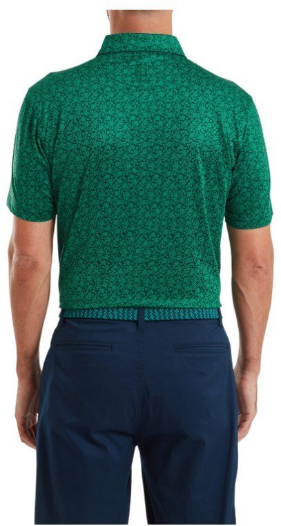 FootJoy Raker Print Lisle Herren Poloshirt, field green