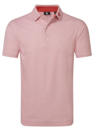 FootJoy Scallop Geo Pique Herren Poloshirt, nantucket red