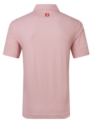 FootJoy Scallop Geo Pique Herren Poloshirt, nantucket red