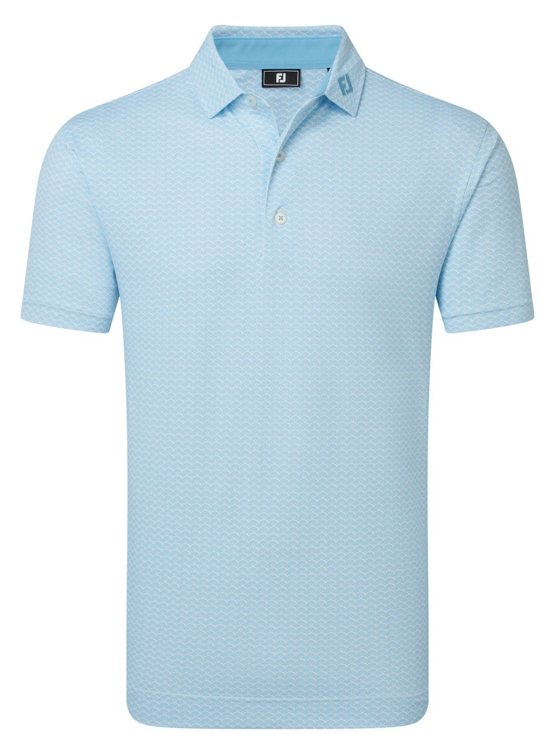 FootJoy Scallop Geo Pique Herren Poloshirt, blue reef
