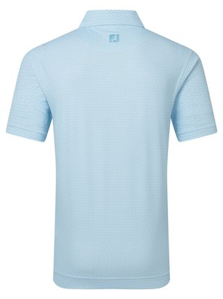 FootJoy Scallop Geo Pique Herren Poloshirt, blue reef