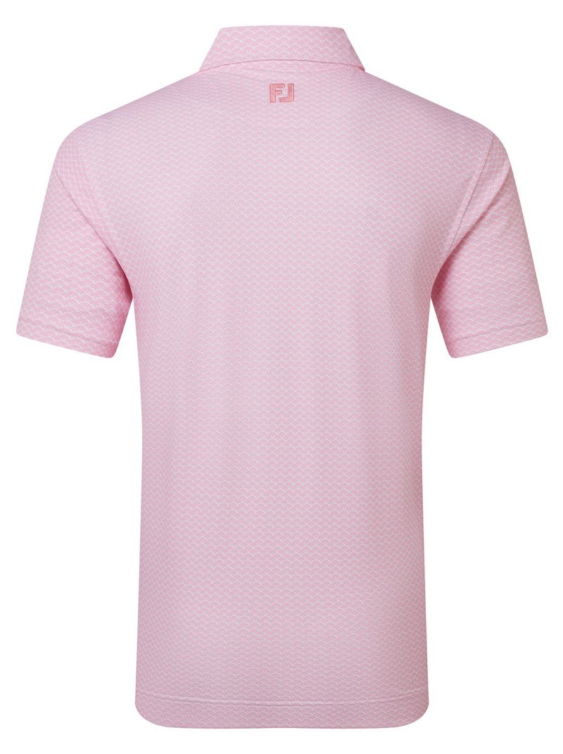 FootJoy Scallop Geo Pique Herren Poloshirt, pink pop