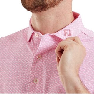 FootJoy Scallop Geo Pique Herren Poloshirt, pink pop