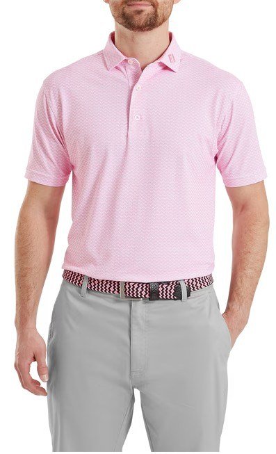 FootJoy Scallop Geo Pique Herren Poloshirt, pink pop