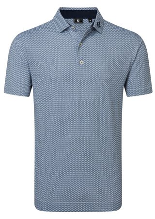 FootJoy Scallop Geo Pique Herren Poloshirt, navy