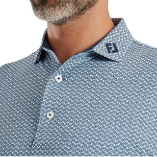 FootJoy Scallop Geo Pique Herren Poloshirt, navy