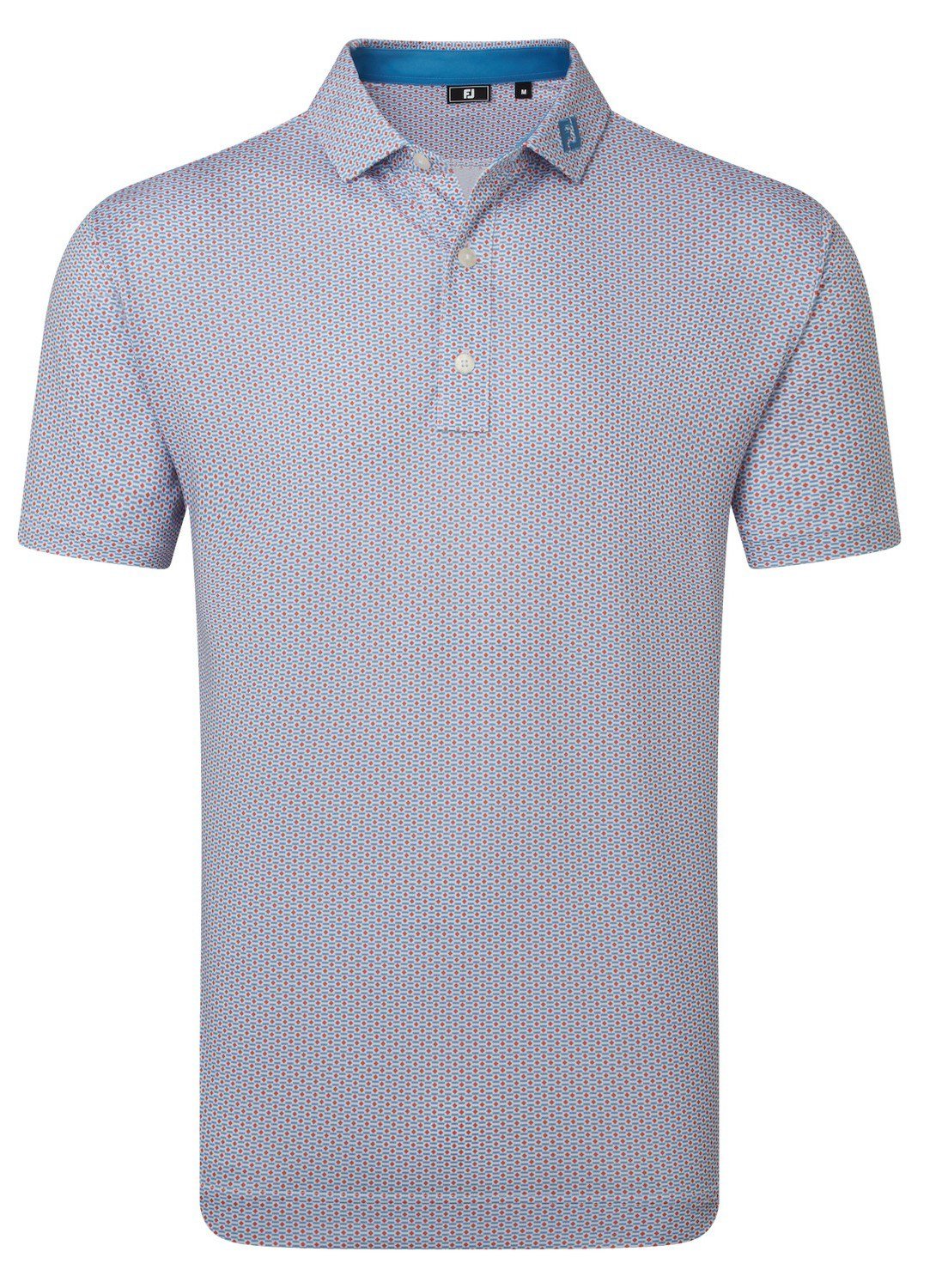 FootJoy Nautical Flag Print Lisle Herren Poloshirt, nantucket red/coastal blue