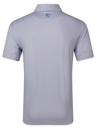 FootJoy Nautical Flag Print Lisle Herren Poloshirt, nantucket red/coastal blue