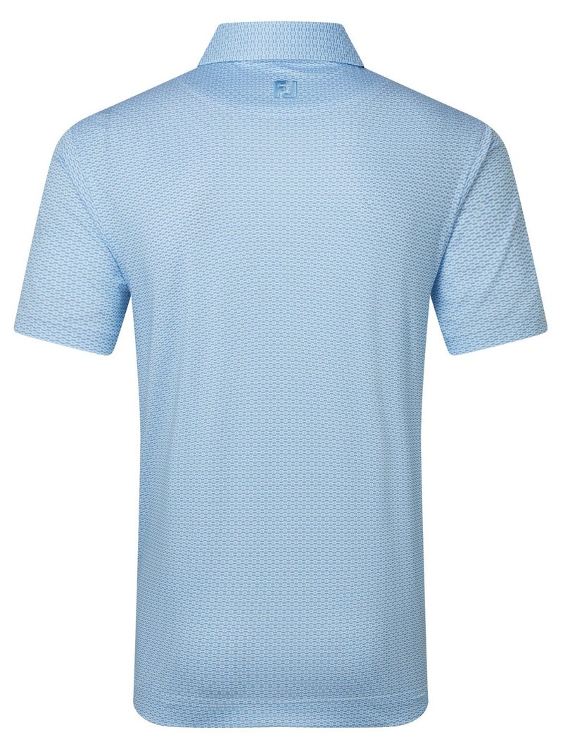 FootJoy Nautical Flag Print Lisle Herren Poloshirt, blue reef/deep reef